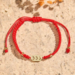 Buddha Stones Angel Numbers Red Black Braided String Connection Bracelet