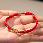 Buddha Stones Angel Numbers Red Black Braided String Connection Bracelet