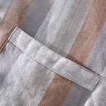 Buddha Stones Summer Vintage Mandarin Collar Button Up Striped Linen Men's Shirts With Patch Pocket