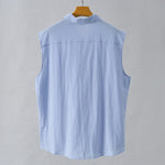 Buddha Stones Summer Casual Minimalist Button-Up Solid Men's Sleeveless Shirts