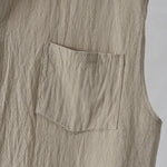 Buddha Stones Summer Casual Minimalist Button-Up Solid Men's Sleeveless Shirts