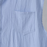 Buddha Stones Summer Casual Minimalist Button-Up Solid Men's Sleeveless Shirts