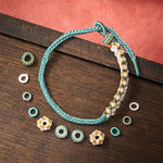 Buddha Stones Handmade Braided Chinese Knotting Peach Blossoms Jade Luck Adjustable Bracelet