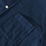 Buddha Stones Summer Casual Minimalist Button-Up Solid Cotton Linen Men's Short Sleeve Shirts With Pocket