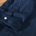 Buddha Stones Summer Casual Minimalist Button-Up Solid Cotton Linen Men's Short Sleeve Shirts With Pocket