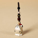 FREE Today: Peace and Calm Energy Hand Carved Wooden Cat Om Mani Padme Hum Keychains