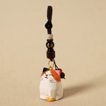 FREE Today: Peace and Calm Energy Hand Carved Wooden Cat Om Mani Padme Hum Keychains
