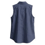 Buddha Stones Summer Casual Minimalist Button-Up Solid Men's Sleeveless Shirts
