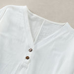 Buddha Stones Summer Casual Minimalist Button-Up Solid Women's Short Sleeve Dresses