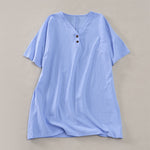 Buddha Stones Summer Casual Minimalist Button-Up Solid Women's Short Sleeve Dresses
