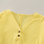 Buddha Stones Summer Casual Minimalist Button-Up Solid Women's Short Sleeve Dresses