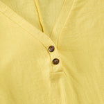 Buddha Stones Summer Casual Minimalist Button-Up Solid Women's Short Sleeve Dresses