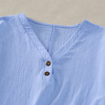 Buddha Stones Summer Casual Minimalist Button-Up Solid Women's Short Sleeve Dresses