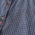 Buddha Stones Summer Casual Vintage Mandarin Collar Button-Up Plaid Women's Short Sleeve Shirts With Pocket