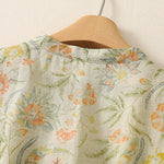 Buddha Stones Summer Boho Drawstring Floral Women's Short Sleeve Dress With Pocket