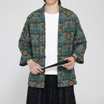Buddha Stones Spring Summer Boho Casual Patch Pocket Geometric Men's Kimonos