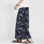 Buddha Stones Summer Boho Casual Drawstring Abstract Cropped Pants Men's Straight Leg Pants With Pocket