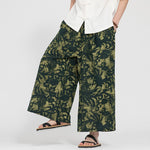 Buddha Stones Summer Boho Casual Drawstring Abstract Cropped Pants Men's Straight Leg Pants With Pocket