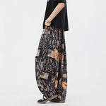Buddha Stones Spring Summer Boho Casual Drawstring Abstract Long Pants Men's Harem Pants With Pocket