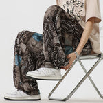 Buddha Stones Spring Summer Boho Casual Drawstring Abstract Long Pants Men's Harem Pants With Pocket