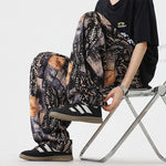 Buddha Stones Spring Summer Boho Casual Drawstring Abstract Long Pants Men's Harem Pants With Pocket
