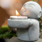 Buddha Stones Resin Buddha Serenity Candle Holder Statue Decor Without Candle