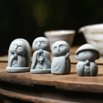 Buddha Stones Resin Small Prayer Ksitigarbha Buddha Compassion Meditation Statue