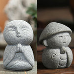 Buddha Stones Resin Small Prayer Ksitigarbha Buddha Compassion Meditation Statue