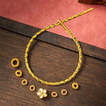 Buddha Stones Yellow Braided Rope Flower Rootedness Bracelet