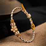 Buddha Stones White Braided Rope Flower knowledge Bracelet
