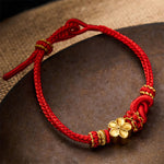 Buddha Stones Flower Braided Rope Knot Adjustable Bracelet