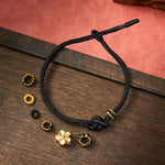 Buddha Stones Flower Braided Rope Knot Adjustable Bracelet