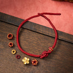 Buddha Stones Flower Braided Rope Knot Adjustable Bracelet