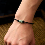 Buddha Stones Handmade Braided Red String 3mm Jade Beads Protection Adjustable DIY Bracelet