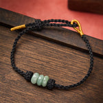 Buddha Stones Handmade Braided Red String 3mm Jade Beads Protection Adjustable DIY Bracelet