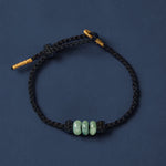 Buddha Stones Handmade Braided Red String 3mm Jade Beads Protection Adjustable DIY Bracelet