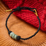 Buddha Stones Handmade Braided Red String 3mm Jade Beads Protection Adjustable DIY Bracelet