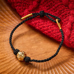 Buddha Stones Hand-Woven Red String Strength Om Mani Padme Hum Adjustable DIY Bracelet