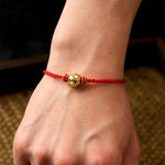 Buddha Stones Hand-Woven Red String Strength Om Mani Padme Hum Adjustable DIY Bracelet