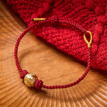 Buddha Stones Hand-Woven Red String Strength Om Mani Padme Hum Adjustable DIY Bracelet