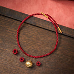 Buddha Stones Hand-Woven Red String Strength Om Mani Padme Hum Adjustable DIY Bracelet