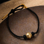 Buddha Stones Hand-Woven Red String Strength Om Mani Padme Hum Adjustable DIY Bracelet