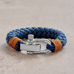 Buddha Stones Titanium Steel Shackle Braided Rope Balance Bracelet
