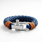 Buddha Stones Titanium Steel Shackle Braided Rope Balance Bracelet