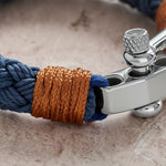 Buddha Stones Titanium Steel Shackle Braided Rope Balance Bracelet