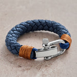 Buddha Stones Titanium Steel Shackle Braided Rope Balance Bracelet