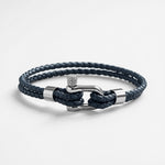 Buddha Stones Titanium Steel Shackle Leather Double Wrap Stimulation Bracelet