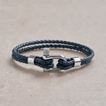 Buddha Stones Titanium Steel Shackle Leather Double Wrap Stimulation Bracelet