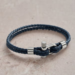 Buddha Stones Titanium Steel Shackle Leather Double Wrap Stimulation Bracelet