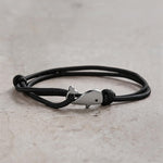 Buddha Stones Double Wrap Braided Rope Whale Connection Bracelet